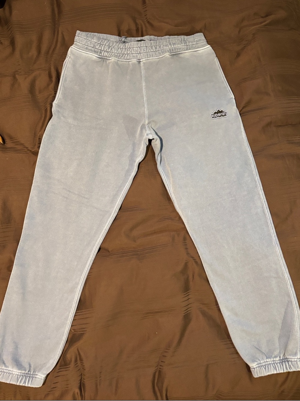 Superdry Light Blue Kids Velour Joggers